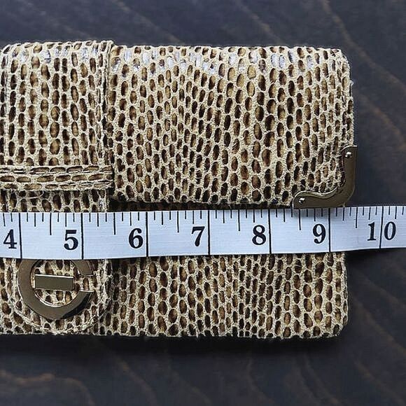 Vtg 90s Elizabeth Grant faux snakeskin clutch wallet - Picture 8 of 9